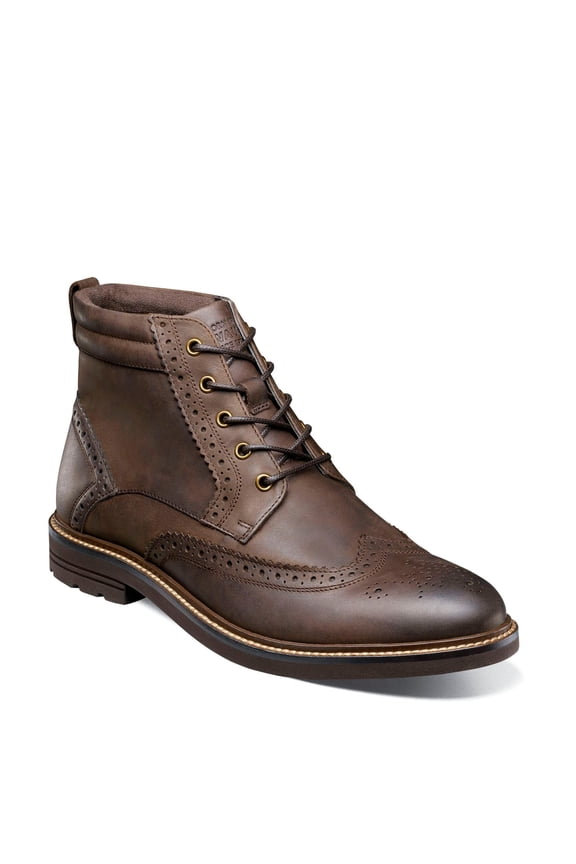 Men's Odell 2.0 Wingtip Dress Casual Chukka Leather Boot, Brown, 9.5 Medium