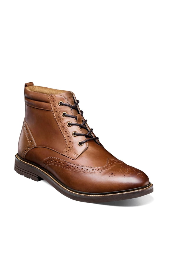 Men's Odell 2.0 Wingtip Dress Casual Chukka Leather Boot, Tan, 9 Medium