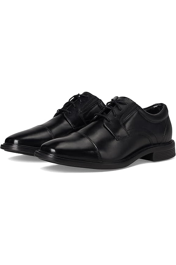 Men's Stark Cap Toe Oxford Leather Business Formal Derby Dress Casual Lace-Up, Black, 12 w