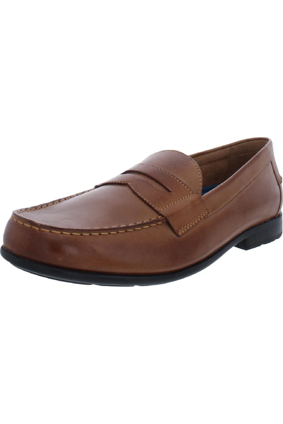 Mens Drexel Leather Comfort Gel Penny Loafers