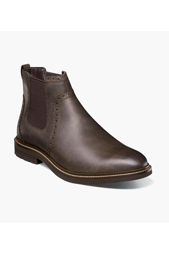 Nunn Bush Otis II Plain Toe Chelsea Boot Brown Crazy Horse 85091-215