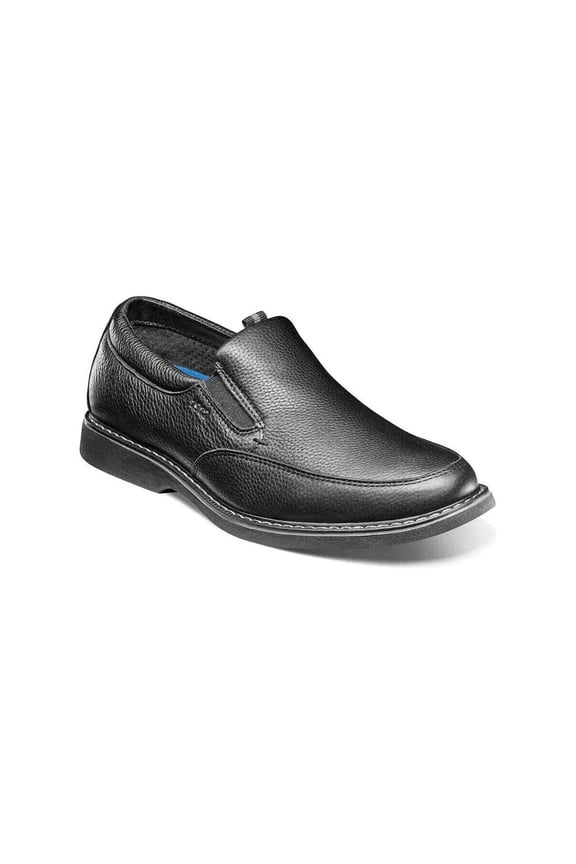 Nunn Bush Otto Moc Toe Slip On Walking Shoes Leather Black Tumbled  84963-007