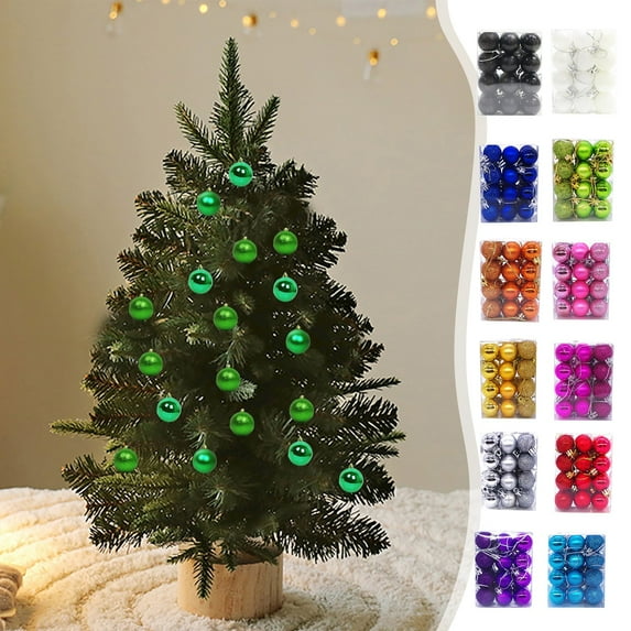 NuoCaiYun 1.18-Inch 24Pcs Christmas Balls, Christmas Pendant Decorative Shatterproof Christmas Tree Pendants Hanging Christmas Baubles Balls Ornaments Set