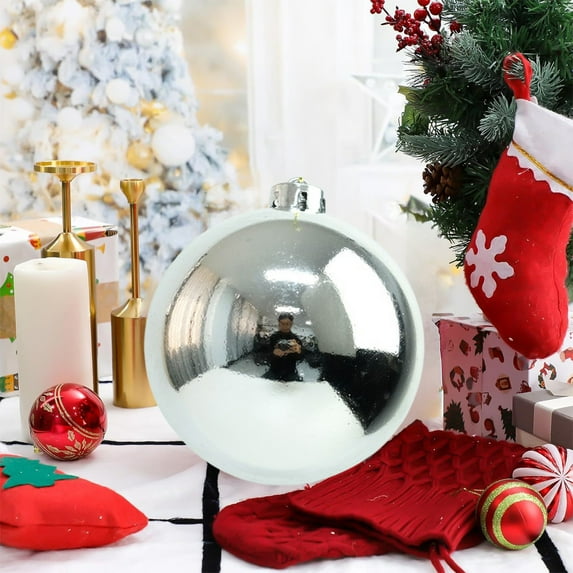 NuoCaiYun 6-Inch 1Pcs Christmas Balls, Christmas Decoration Commercial Grade Indoor and Outdoor Shatterproof Plastic Spherical Decor
