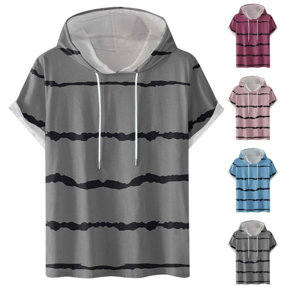 NuoCaiYun Athletic Pullover Tops Men'S Short Sleeve Hoodies Lightweight Soft Hooded T-Shirt Lightweight Sweatshirts