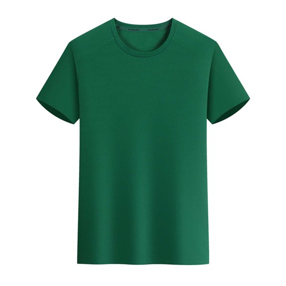 NuoCaiYun Elastic Sports Tops for Man Solid-Color Casual Short Sleeved Round-Neck Blouses Summer