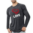 thumbnail image 1 of NuoCaiYun Fashion Valentine's Day T-Shirts for Men Casual Crew Neck Pullover Long Sleeves Loose Blouses Tops, 1 of 6