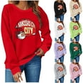thumbnail image 1 of NuoCaiYun Fashion Women'S Printd Blouses Long Sleeve Round Neck Casual Tops Winter Sweatshirt Valentine'S Day, 1 of 6