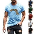 thumbnail image 1 of NuoCaiYun Fashionable Men'S Tops Casual Printed Short Sleeve Round Neck Summer Fall Blouses, 1 of 5