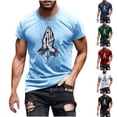 thumbnail image 1 of NuoCaiYun Fashionable Men'S Tops Casual Printed Short Sleeve Round Neck Summer Fall Blouses, 1 of 5