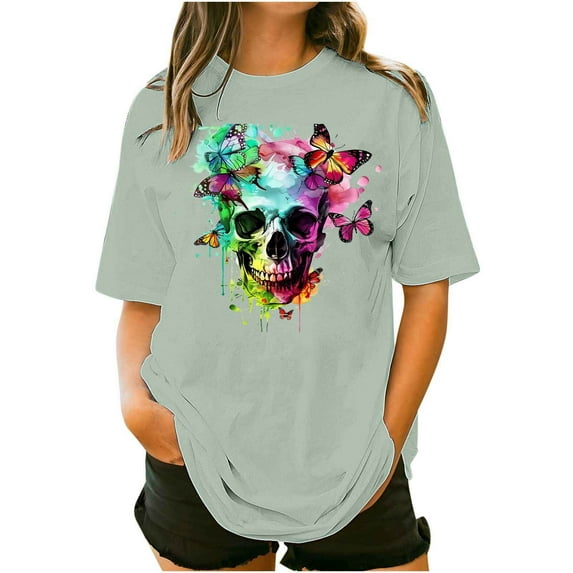 NuoCaiYun Fashionable Women'S Plus Size Graphic Tees Short Sleeve O Neck T Shirt Casual Summer Tops