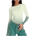 thumbnail image 1 of NuoCaiYun Long Sleeve Crop Tops for Women Going Out Crewneck Shirts Trendy Tie Dye Y2K Tight Workout Casual Dressy Blouses, 1 of 6