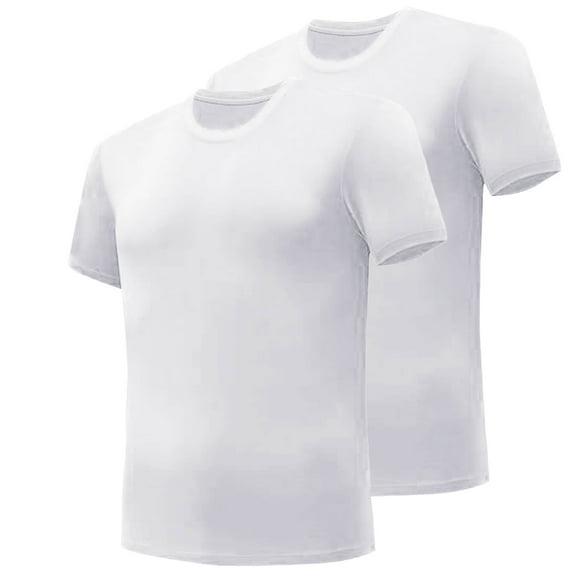 NuoCaiYun Men's 2Pcs Round Neck Solid Color Sports Bottom T-Shirt Short Sleeve Round-Neck Blouses
