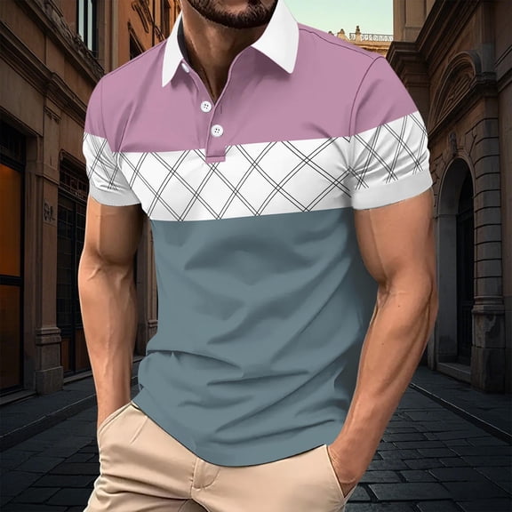 NuoCaiYun Mens T-Shirt Casual Long Sleeve Pullover Printed Button Turndown Collar Tops Blouse