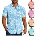 thumbnail image 1 of NuoCaiYun Summer Beach Shirts Mens Hawaiian Tropical Shirt Short Sleeve Casual Button Down Floral with Pocket, 1 of 6