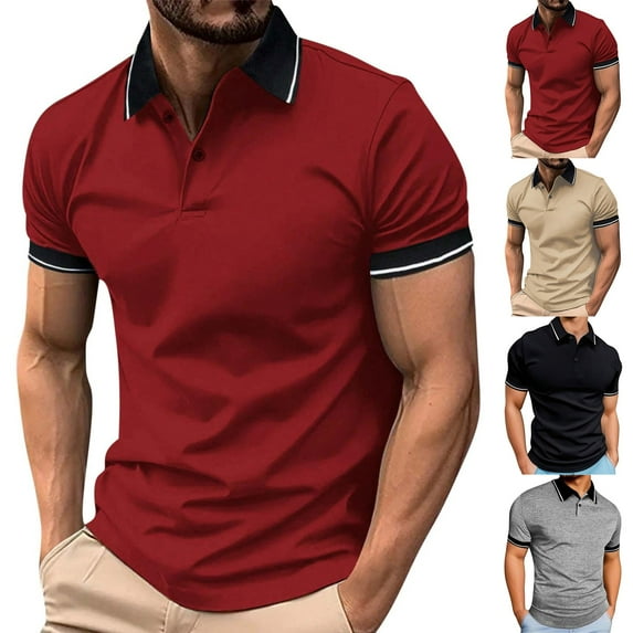 NuoCaiYun Summer Men'S Casual Button Shirt, Men Short Sleeve Turndown Collar Solid Color Short Sleeve Shirt