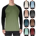 thumbnail image 1 of NuoCaiYun Sun Shirts for Men Big and Tall Raglan Long Sleeve Crewneck T-Shirt Sun Protection Quick Dry Tshirt Moisture Wicking Workout Tops, 1 of 6