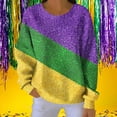 thumbnail image 1 of NuoCaiYun Sweatshirt for Women Crewneck Carnival Pullover Casual Mardi Gras Print Long Sleeve Tops, 1 of 6