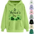 thumbnail image 1 of NuoCaiYun Sweatshirt for Women's Funny Print St. Patrick's Day Long Sleeved Loose Comfortable Hooded Drawstring Pullover with Pocket, 1 of 6