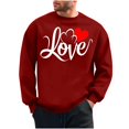 thumbnail image 1 of NuoCaiYun Sweatshirts Men's Crew Neck Fashion Valentine's Day Print Long Sleeve Casual Loose Comfort Pullover Tops, 1 of 6