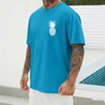thumbnail image 1 of NuoCaiYun T Shirts for Men, Top for Men Pineapple Print Round Neck Casual Fashion Short Sleeve Round-Neck Blouses, 1 of 6