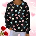 thumbnail image 1 of NuoCaiYun Valentine's Day Sweatshirt Womens Cute Love Heart Grahic Print Lover Gift Long Sleeve Pullover Tops, 1 of 6