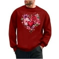thumbnail image 1 of NuoCaiYun Valentines Sweatshirt for Men Crew Neck Fashion Print Long Sleeve Casual Loose Comfort Tops Pullover, 1 of 6