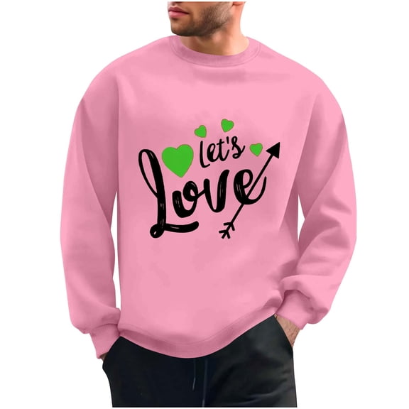 NuoCaiYun Valentines Sweatshirts for Men Crew Neck Fashion Print Long Sleeve Casual Loose Comfort Pullover Tops