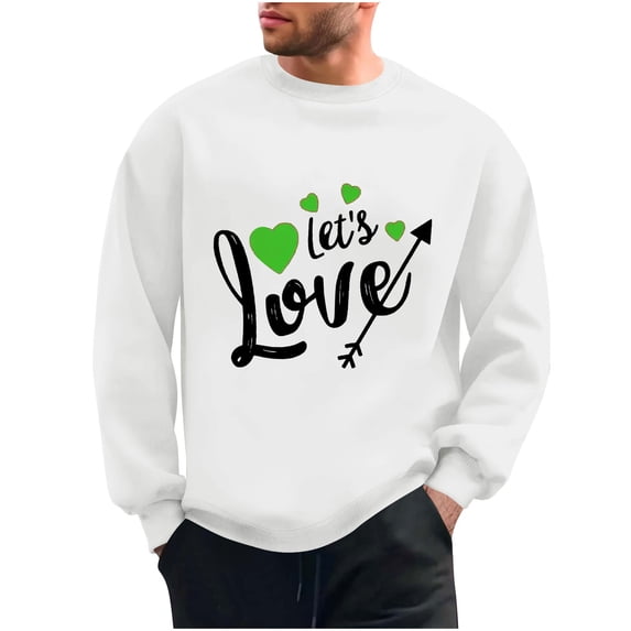 NuoCaiYun Valentines Sweatshirts for Men Crew Neck Fashion Print Long Sleeve Casual Loose Comfort Pullover Tops