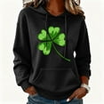 thumbnail image 1 of NuoCaiYun Women Patrick Hoodies, Ladies St. Patrick'S Day Clover Print Hooded Sweatshirt Long Sleeve Tops, 1 of 6