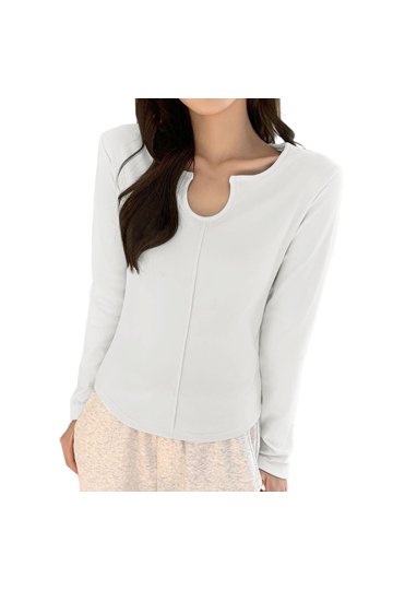 T-shirt Manches Longues Layers - Col V, Gris, Taille S, Occasion Très Bon état