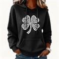 thumbnail image 1 of NuoCaiYun Women St. Patrick'S Day Hoodies, Ladies Four-Leaf Clover Printed Hooded Sweatshirt Long Sleeve Tops, 1 of 6