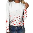 thumbnail image 1 of NuoCaiYun Women Valentines Day Shirts Love Heart Printed Cute Tops Crewneck Long Sleeve Tshirts Graphic Tees, 1 of 6