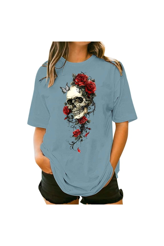 Womens Plus Size Tshirt Graphic Tees Crew Neck Summer Short Sleeve Loose Fit Tops