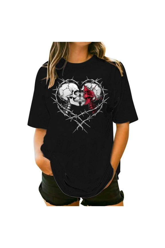 Womens Plus Size Tshirt Graphic Tees Crew Neck Summer Short Sleeve Loose Fit Tops