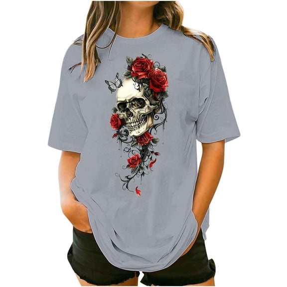 NuoCaiYun Womens Plus Size Tshirt Graphic Tees Crew Neck Summer Short Sleeve Loose Fit Tops