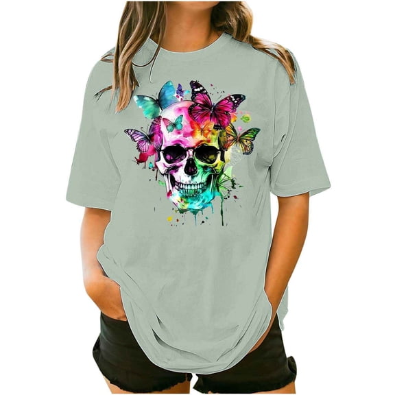 NuoCaiYun Womens Plus Size Tshirt Graphic Tees Crew Neck Summer Short Sleeve Loose Fit Tops