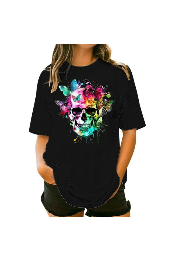 Womens Plus Size Tshirt Graphic Tees Crew Neck Summer Short Sleeve Loose Fit Tops