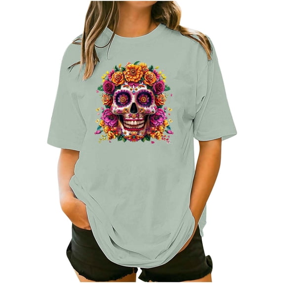 NuoCaiYun Womens Plus Size Tshirt Graphic Tees Crew Neck Summer Short Sleeve Loose Fit Tops