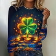 thumbnail image 1 of NuoCaiYun Womens St. Patrick'S Day Casual Sweatshirt Long Sleeve T-Shirts Irish Cute Clover Shamrock Pullover Tops, 1 of 6