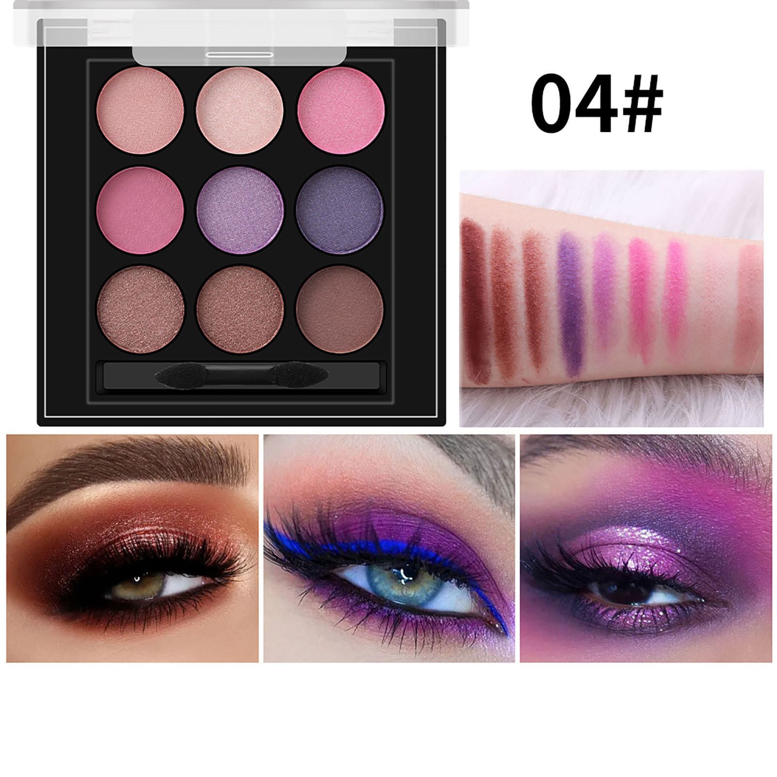 NuoWeiTong Eyeshadow Palette,9 Colors Long Lasting Pearly Smoky Makeup