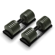 Nuobell S 5100 Adjustable Dumbbells, 5-100 lb, Set of 2 Free Weights 5 lb Increments, Instant Twist-handle Adjustment, Knurled Aluminum handles, Replace 20 Pairs of Dumbbells, Trays included