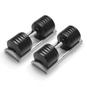 Nuobell S 5100 Adjustable Dumbbells, 5-100 lb, Set of 2 Free Weights 5 lb Increments, Instant Twist-handle Adjustment, Knurled Aluminum handles, Replace 20 Pairs of Dumbbells, Trays included