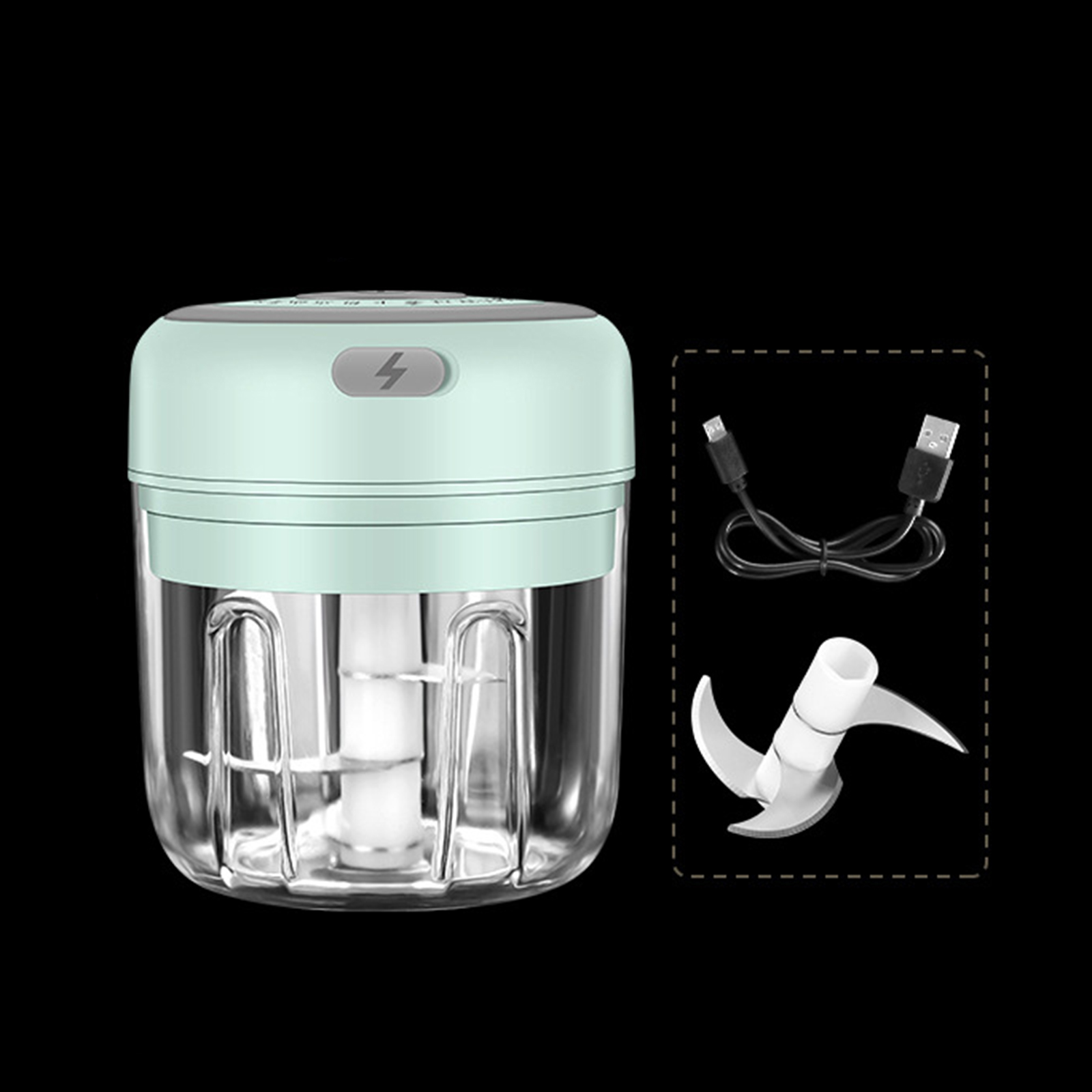 Two-in-one Wireless Cooking Machine Small USB Charging Hand-held Beater  Garlic Minced Meat Auxiliary Food/hand mixer 