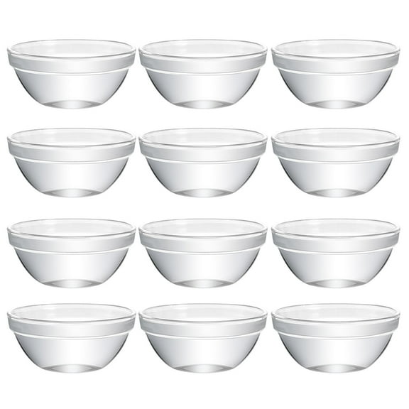 Nuolux Bowls Glass Serving Bowl Small Mini Clear Charcuterie Dip Ramekins Pudding Prep Salad Dessert Mixingkitchen