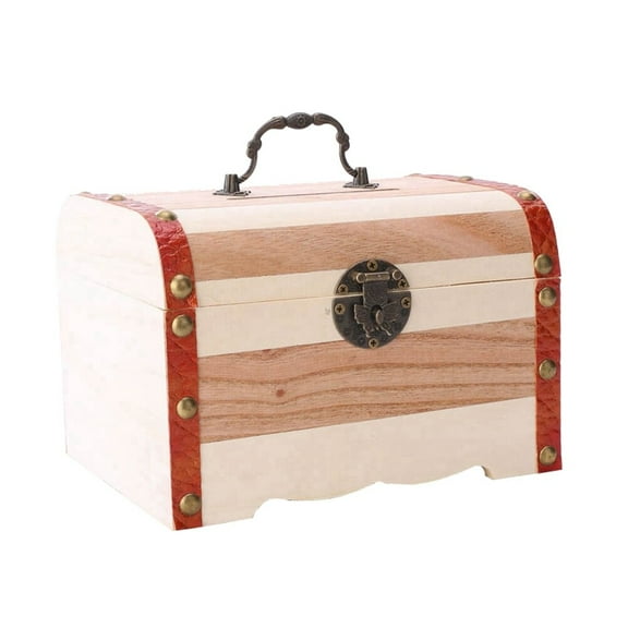 Nuolux Box Bankpiggy Treasure Wooden Vacation Money Storagebox Bank Saving Fund Jar Locking Shadow Travel Cash Savings