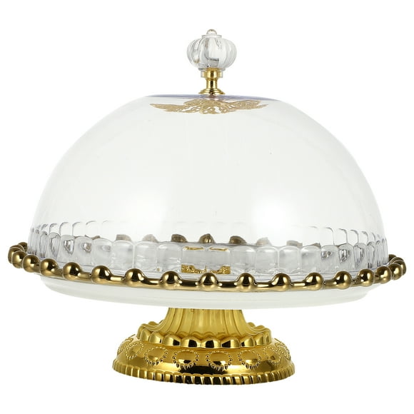 Nuolux Cake Stand Display Ceramic Dessertcupcake Serving Dome Cover Stand Tray Plate Glass Wedding Tall Tray Footed Rotating
