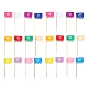 Nuolux Fiesta Decorations Mexican Cake Cupcake Party Topper Day Deadthe Picks Themeflags Dessert Toppersrunner Table Banner