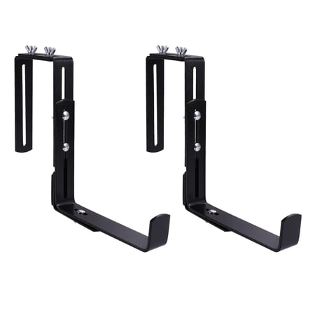 Nuolux Flower Pot Bracket Planter Box Holder for Railing, Window, Deck, Fence, Balcony Mount, Iron Stand Hanging Support