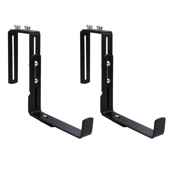 Nuolux Flower Pot Bracket Planter Box Holder for Railing, Window, Deck, Fence, Balcony Mount, Iron Stand Hanging Support